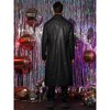 Lars Amadeus Men's Vintage Lapel Gothic PU Faux Leather Trench Coat - 3 of 4