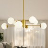 DAKAFUL 8 - Light Sputnik Chandelier with White Frosted Glass Globes Shades, Modern E26 Bases Ceiling Light for Dining Room, Living Room(Gold) - 2 of 4