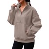 Coolmee Womens Quarter Zip Oversized Sweatshirts Fleece Pullover Hoodies Casual Mock Neck Sweater Fall Workout Jacket - 2 of 4