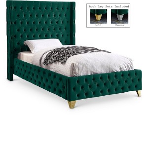 Meridian Furniture,Savan Velvet Bed - 1 of 4