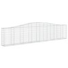 vidaXL Gabion Basket 4 Pcs Silver - Garden Arched Gabion Wall - 157.5” x 11.8” x 31.5”/39.4” - Galvanized Iron - Decorative & Sound-Insulating - 3 of 4