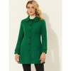 INSPIRE CHIC Women's Peter Pan Collar Single Breasted Winter Long Overcoat - 2 of 4