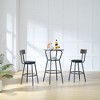 3 Piece Round Bar Table Set for 2, 2 Tier Small Pub Dining Set, Counter Height Table and Chairs Set, Wood Bistro Set for Kitchen Dining Room - 2 of 4
