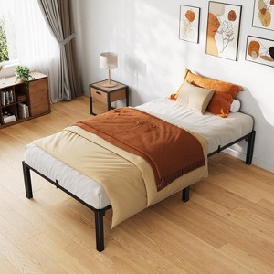 Homhougo Bed Frame, Sturdy Metal Platform with Durable Iron Slat Support and Legs, Twin Size 6 Inch Height, Easy Assembly, Storage Space Under Bed - 1 of 4