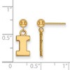 Black Bow Jewelry 14k Yellow Gold Illinois Fighting Illini NCAA Dangle Earrings - 2 of 3