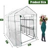 Walk-in Greenhouse with Roll-Up Zipper Door,57 x 57 x 76'' Portable Indoor and Outdoor Green House,3-Tier 6 Shelves Greenhouse - 2 of 4