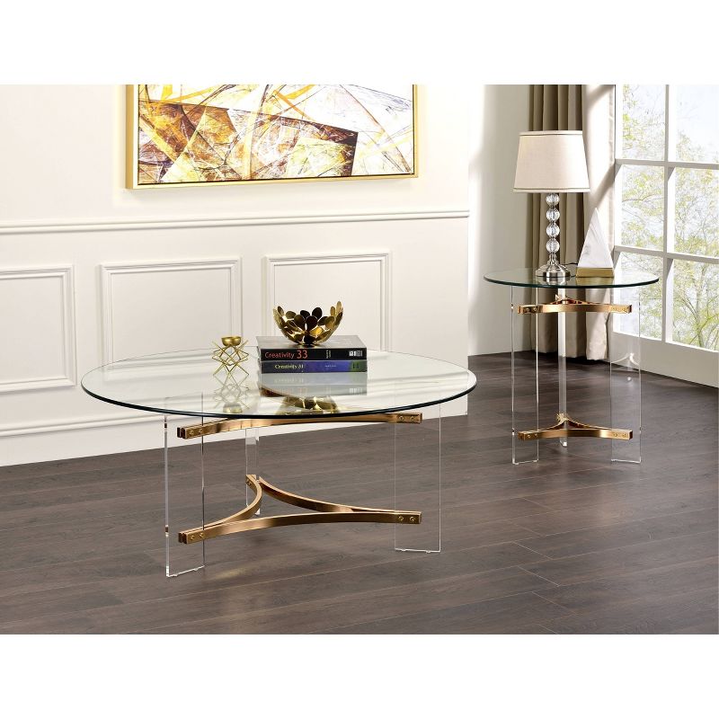 23&#34; Sosi Accent Table Gold Finish - Acme Furniture, 1 of 5