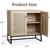 Sideboard Buffet Cabinet with 2 Rattan Doors, Farmhouse Console Table with Storage, Entryway Accent Table Kitchen Cupboard for Living Room - 2 of 4
