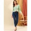 INSPIRE CHIC Women's Casual Ditsy Floral Ruffle Long Sleeve Peplum Top Shirts - 3 of 4