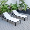 LeisureMod Marlin Patio Chaise Lounge Chair With Black Aluminum Frame Set of 2 - 2 of 4