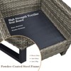 Buenhomino 3 Pieces Patio Bistro Set, Outdoor Wicker Chairs with Side Table, All-Weather Patio Furniture Set with High Back for Garden - 3 of 4
