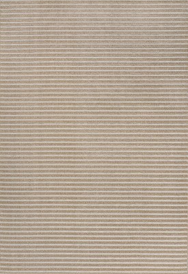 Aarhus Beige and Cream Striped 8' x 10' Synthetic Area Rug