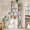 75" Tall Bookcase with Cabinet, 6 Tier Wooden Open Bookcase with Adjustable Shelf, Standing Display Storage Shelf for Home Office Living Room - 3 of 4