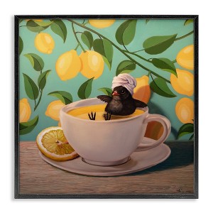 Stupell Industries Bird Bathing Lemon Tea, 24" x 24" - 1 of 4