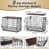2pcs Fruit Basket Kitchen Storage Basket with Wood Lid, Stackable Wall Basket for Countertop Organization - 2 of 4