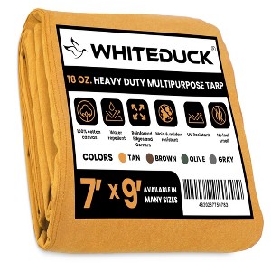WHITE DUCK Heavy Duty Canvas Tarp, 18 oz Water-Resistant Cotton  with Reinforced Edges & Stainless Steel Grommets - 1 of 4