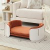 Scandinavian Style Elevated Cat Couch Bed with Washable Mattress, Indoor Pet Furniture for Medium Cats and Dogs -3irtyhousy - 4 of 4