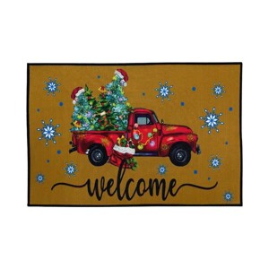 1 PCS of Christmas letter printed door mat with different sizes, absorbent, anti slip, wear-resistant decorative door mat suitable for doorways - 1 of 4