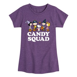 Girls' - Peanuts - Candy Squad Fitted Short Sleeve Graphic T-Shirt - 1 of 4