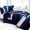 Slickblue Full/Queen Bedding, 100% TC Fabric, Handmade Vermicelli Quilted Patchwork, Purple/Blue, 3PC - 2 of 4