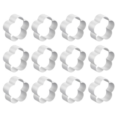 Unique Bargains Aluminum Alloy Plum Flower Shape Safe to Use Multi-Purpose Cookie Cutter 2.1 inch x 2.1 inch x 0.78 inch Silver 12 Pcs