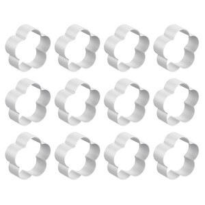 Unique Bargains Aluminum Alloy Plum Flower Shape Safe to Use Multi-Purpose Cookie Cutter 2.1 inch x 2.1 inch x 0.78 inch Silver 12 Pcs - 1 of 4