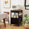 Tangkula Small Kitchen Island on Wheels Mobile Trolley Cart Barn Door Drawer Hooks - 3 of 4