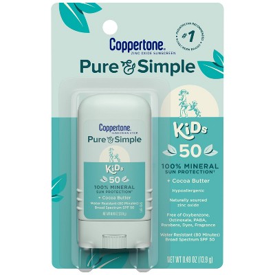 Coppertone Kids' Pure and Simple Sunscreen Stick - SPF 50 - 0.49oz