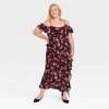 Women's Cold Shoulder Midi Dress - A New Day™ Black/Red Floral - 3 of 3