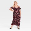 Women's Cold Shoulder Midi Dress - A New Day™ Black/Red Floral - image 3 of 3