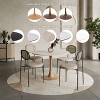 LeisureMod Bristol 35'' Modern Round Dining Table – Durable MDF Top and Wood-Transfer Natural Steel Base for Kitchen, Dining Room, or Cafes - 4 of 4