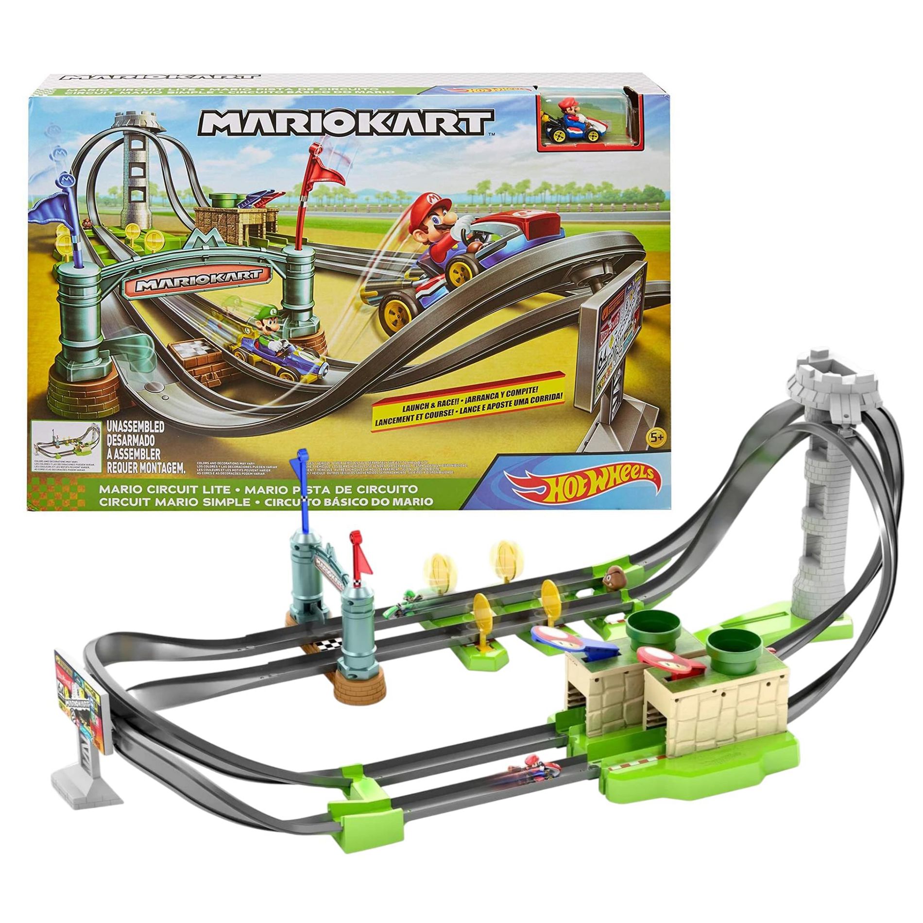 Fisher-Price Hot Wheels Mario Kart Circuit Lite Track Set