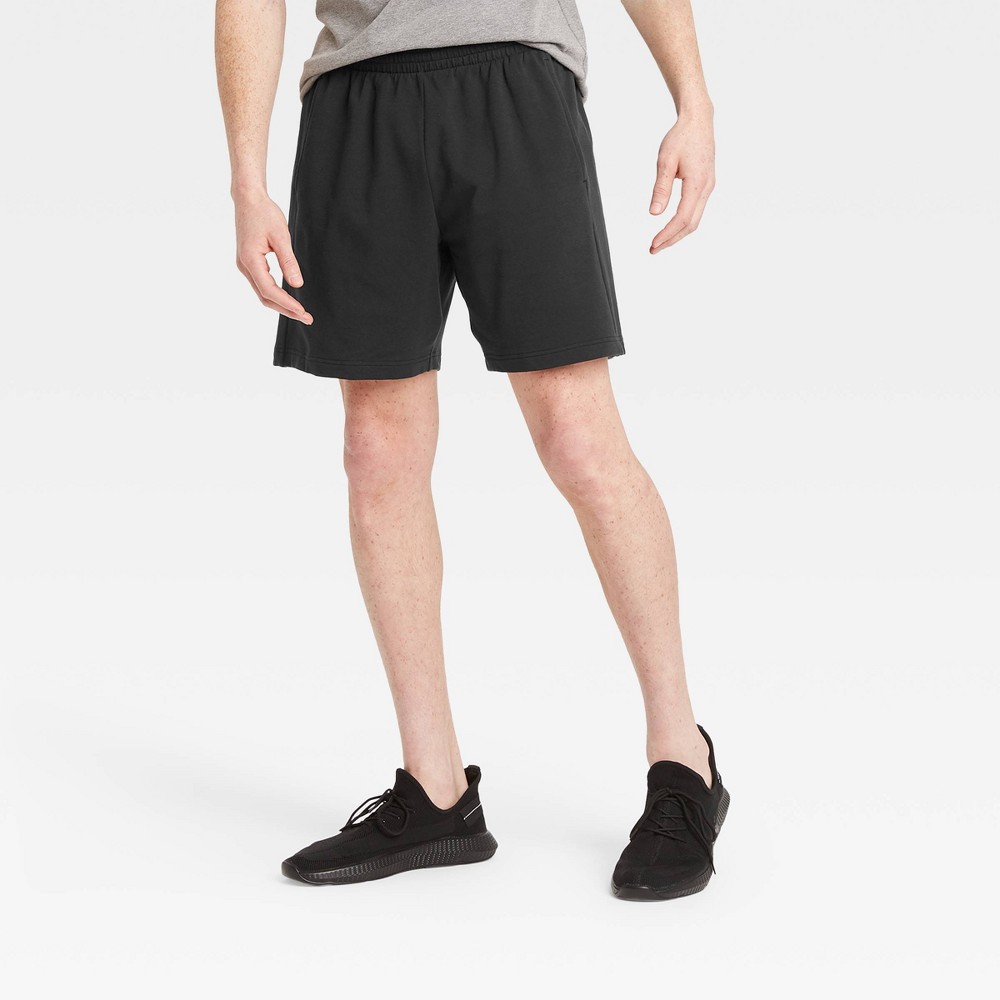 Men's Fleece Shorts 7" - All in Motion Black M