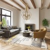 BAOURE 4 - Lights Gold Metal Chandelier, 19.5in Hanging Light Fixture with Adjustable Chain for Kitchen Dining Room Foyer Entryway, Bulb Not Included - 3 of 4