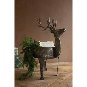 Rustic Metal Reindeer Planter – Holiday Plant Display Set of 2 by Kalalou - 1 of 4