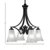 Toltec Lighting Zilo 4 - Light Chandelier in  Matte Black with 5.5" Fluted Frosted Crystal Shade - 2 of 2