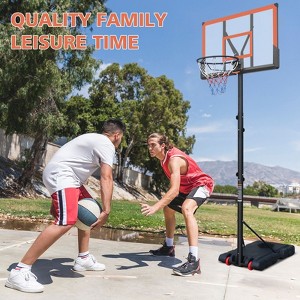 Osparple Portable Basketball Hoop 5.73ft to 10ft Height Adjustable Basketball Hoop with Stable Base and 2 Wheels - 1 of 4