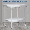 Stainless Steel Table, Heavy Duty Worktable with Adjustable Undershelf, 2 Tier Metal Prep Table - 3 of 4