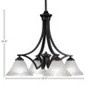Toltec Lighting Zilo 4 - Light Chandelier in  Matte Black with 7" Frosted Crystal Shade - 2 of 2