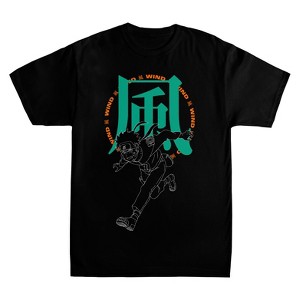 Naruto Shippuden Wind Men's Black T-Shirt - 1 of 3