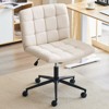 Furnimart Criss Cross Desk Chair Wide Seat with Wheels, 360° Swivel Cross Legged Thick Cushion, Home Office Chair for Bedroom/Vanity/Sturdy - 2 of 4