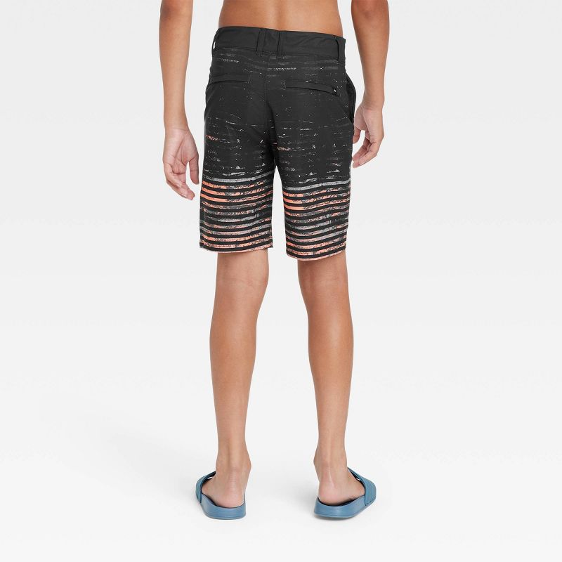 Boys' Striped Hybrid Swim Shorts - art class™ Black, 2 of 4