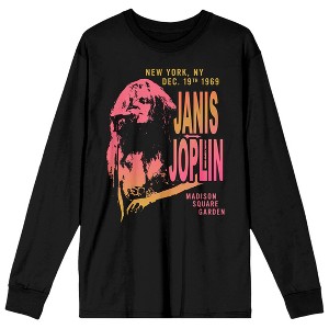 Janis Joplin Gradient Artwork Women's Black Long Sleeve Crew Neck Tee - 1 of 3