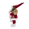 Cesicia 11x6.7x23"H Faux Fur Standing Santa With Lantern & Bag - 3 of 4