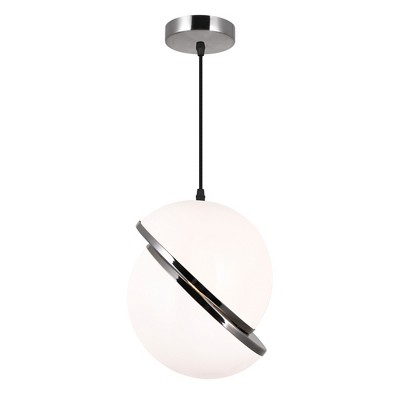 CWI Lighting Gemini 1 Light Pendant With Polished Nickel Finish