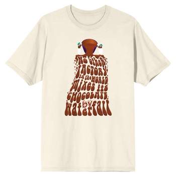 Willy Wonka & The Chocolate Factory No Other Factory in the World Mixes its Chocolate by Waterfall Natural Tan Men's T-Shirt