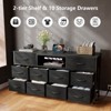 55” Long Dresser for Bedroom TV Stand for 55 to 65 inch TV Black Dresser with 10 Fabric Drawers Chest Center with Power Outlet LED Light - 4 of 4