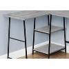 Monarch Specialties Computer Desk Home Office Corner Storage Shelves 48InchL L Shape Work Laptop Metal Laminate Grey Black Contemporary Modern - 3 of 4