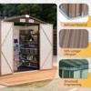 Aoxun 6x4 ft Outdoor Storage Shed with Floor ¨C Galvanized Steel, Double Doors & Ventilation, Ideal for Bikes, Tools, and Generators ¨C Brown - 2 of 4