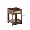 NicBex Rattan Woven Square Side Table with Drawer, Storage End Table Living Room, Modern Bedroom Nightstand, Small Table Sofa Table - 3 of 4